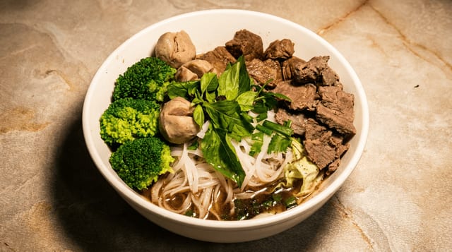 Beef Boat Thai Noodle Soup.
